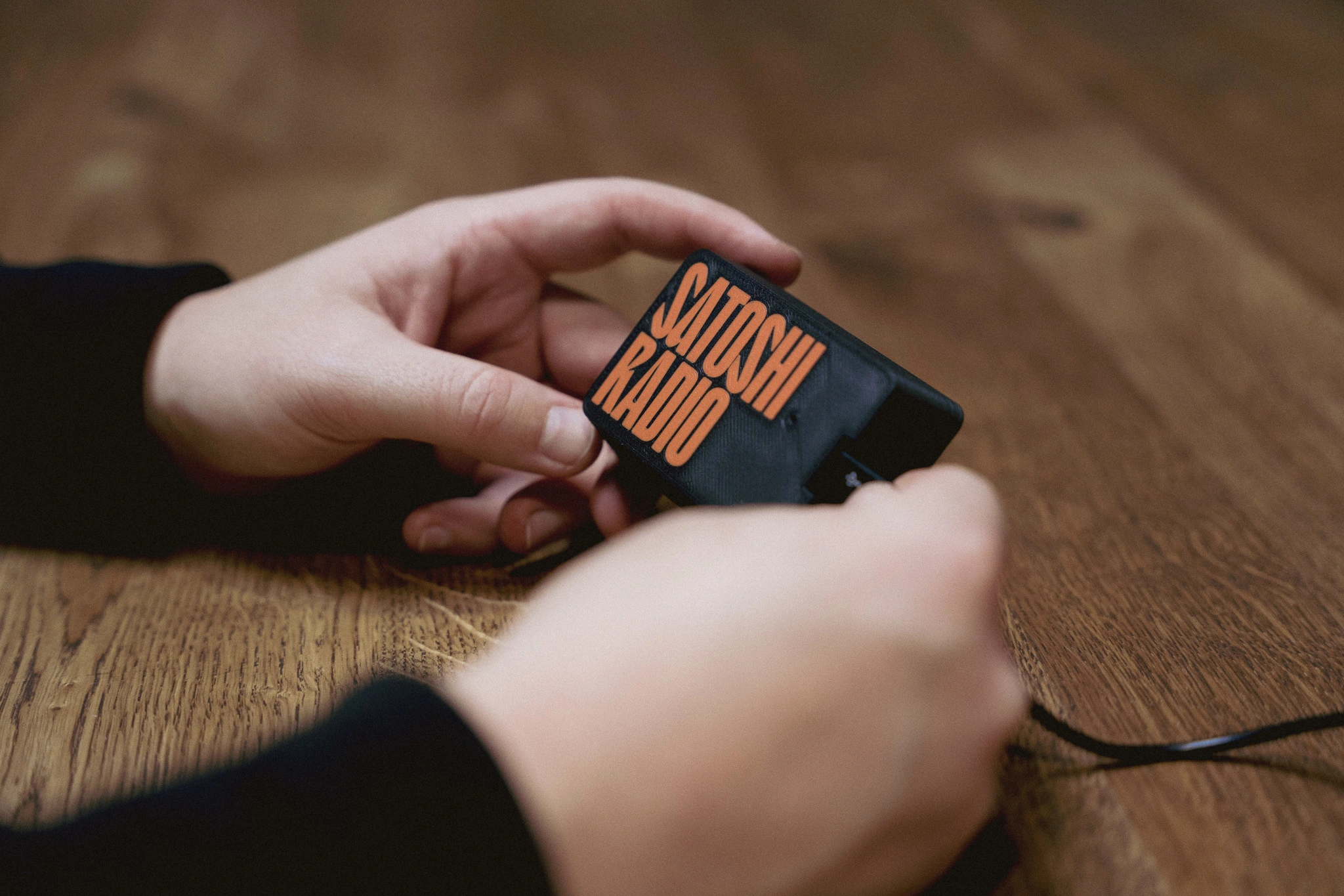 Back view of Bitcoin Ticker showing USB port and connection terminals